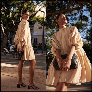 & OTHER STORIES Voluminous Puff Sleeve Mini Dress Size S